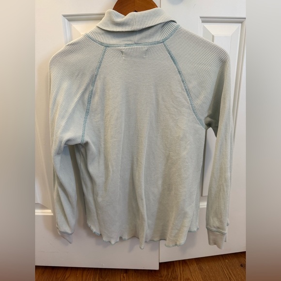 Everlane Pale Mint Green Waffle Knit Shirt Size M Organic Cotton - Picture 6 of 9